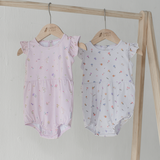 Bubble Romper with Flutter Sleeves