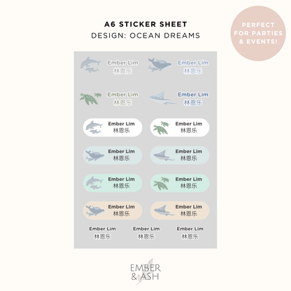Name Stickers – A6 Party Pack (Set of 8 or More)