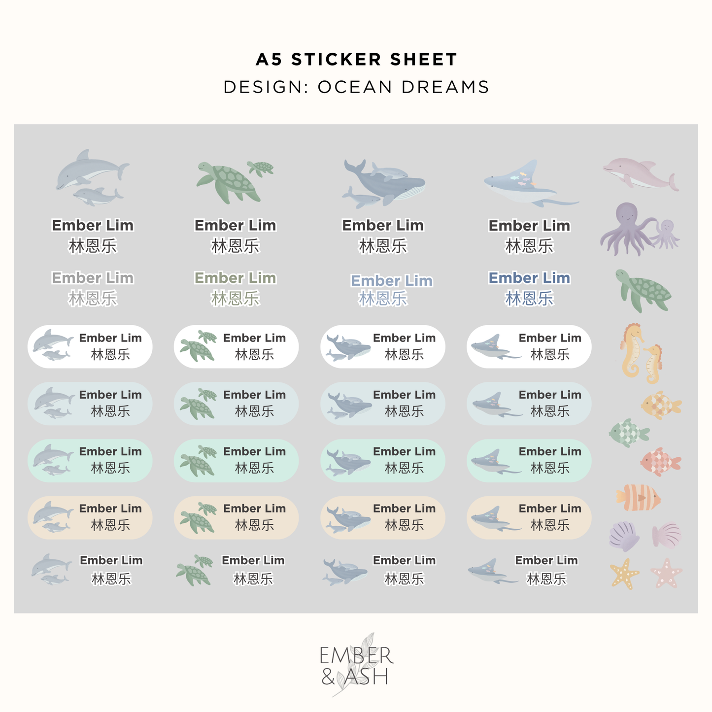 Name Stickers – A5 Sheets (Standard Pack)