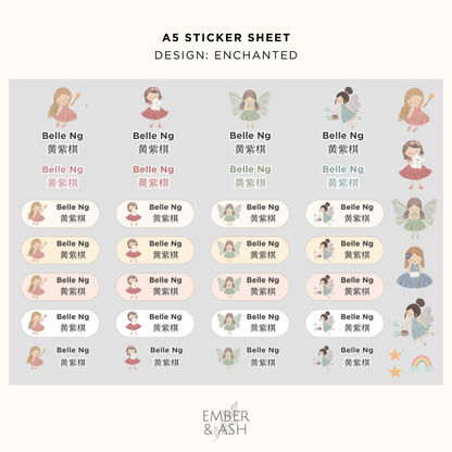 Name Stickers – A5 Sheets (Standard Pack)
