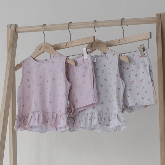 Flutter Hem Top & Shorts Set